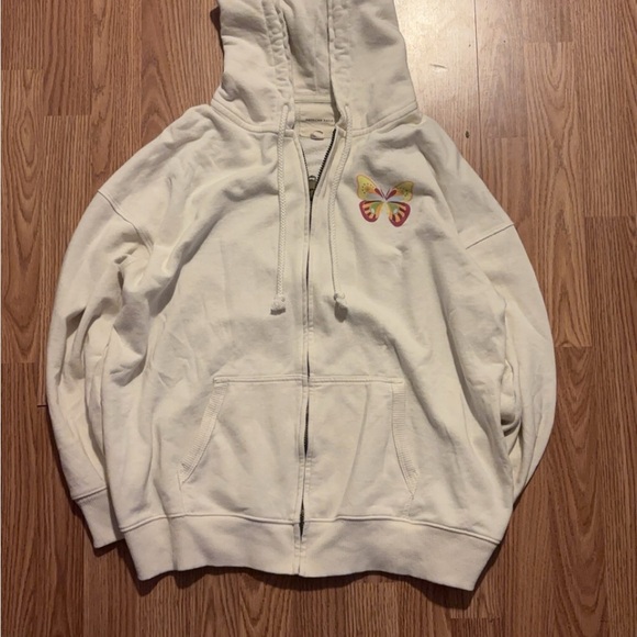 Kids White Hoodie with Butterfly Design - Picture 1 of 4